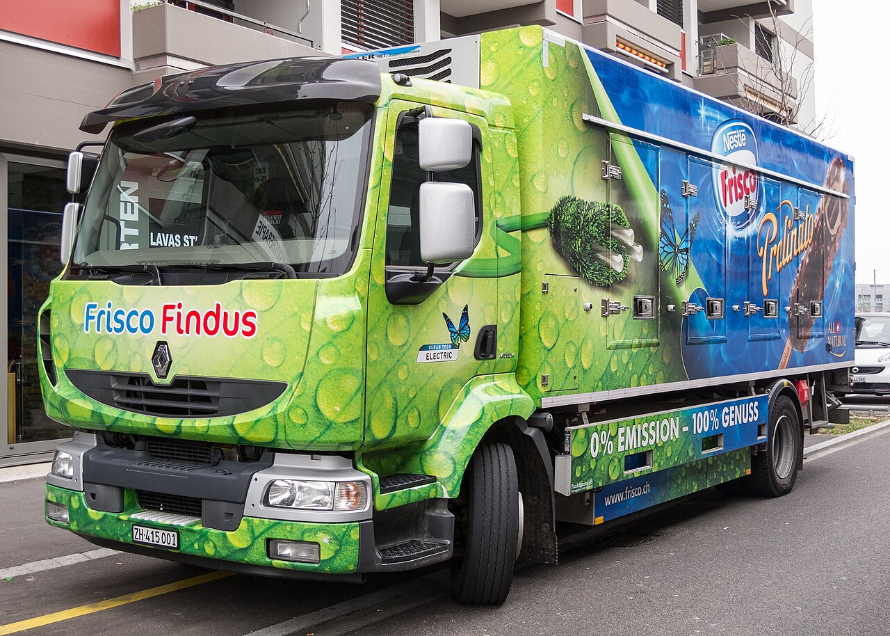 Electric delivery truck representing eco-friendly logistics