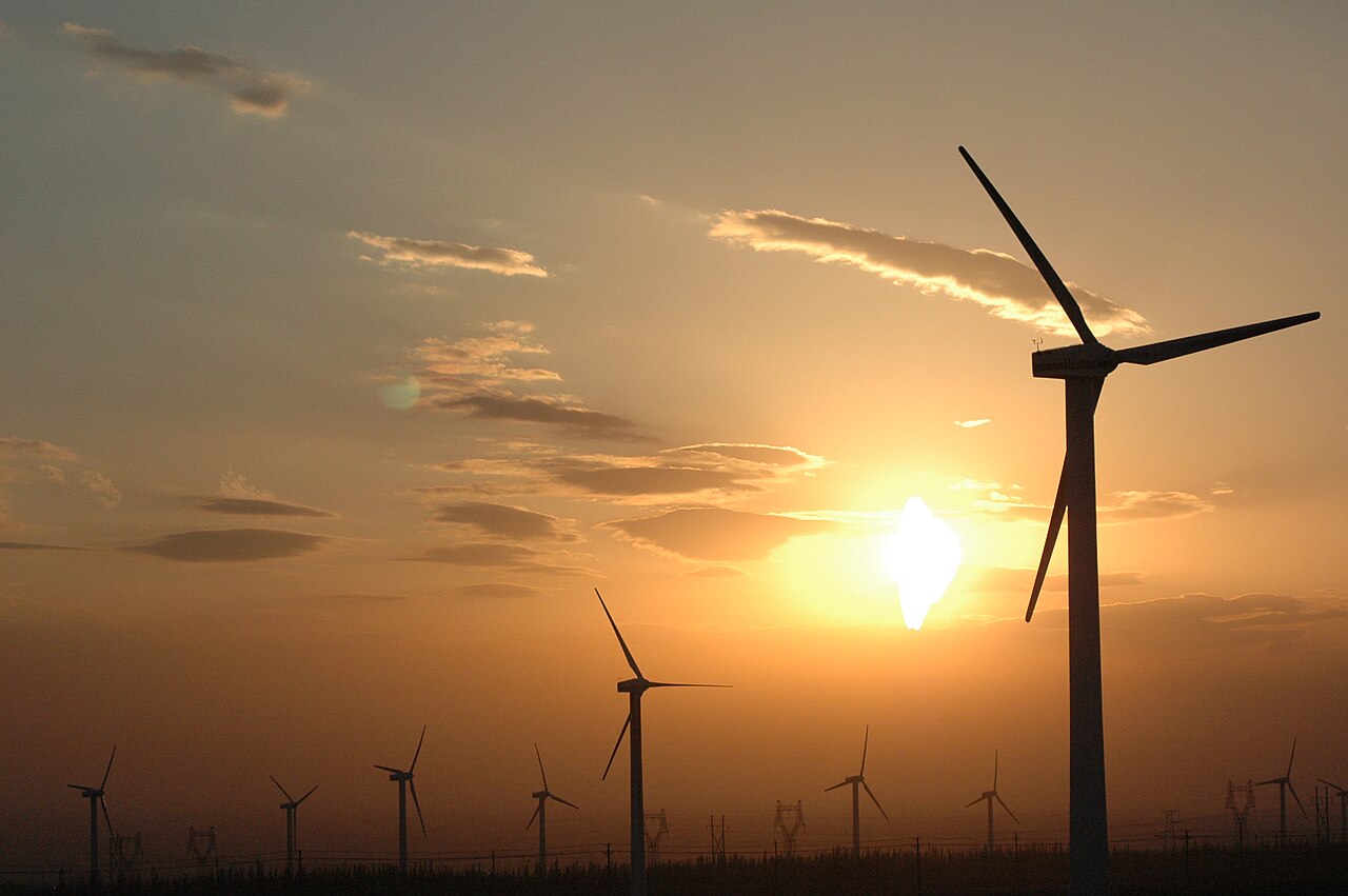 Wind turbines powering facilities